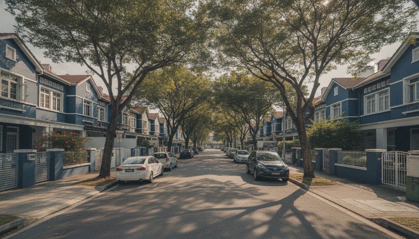 Landed street in Kovan, Serangoon with terrace and semi-detached houses