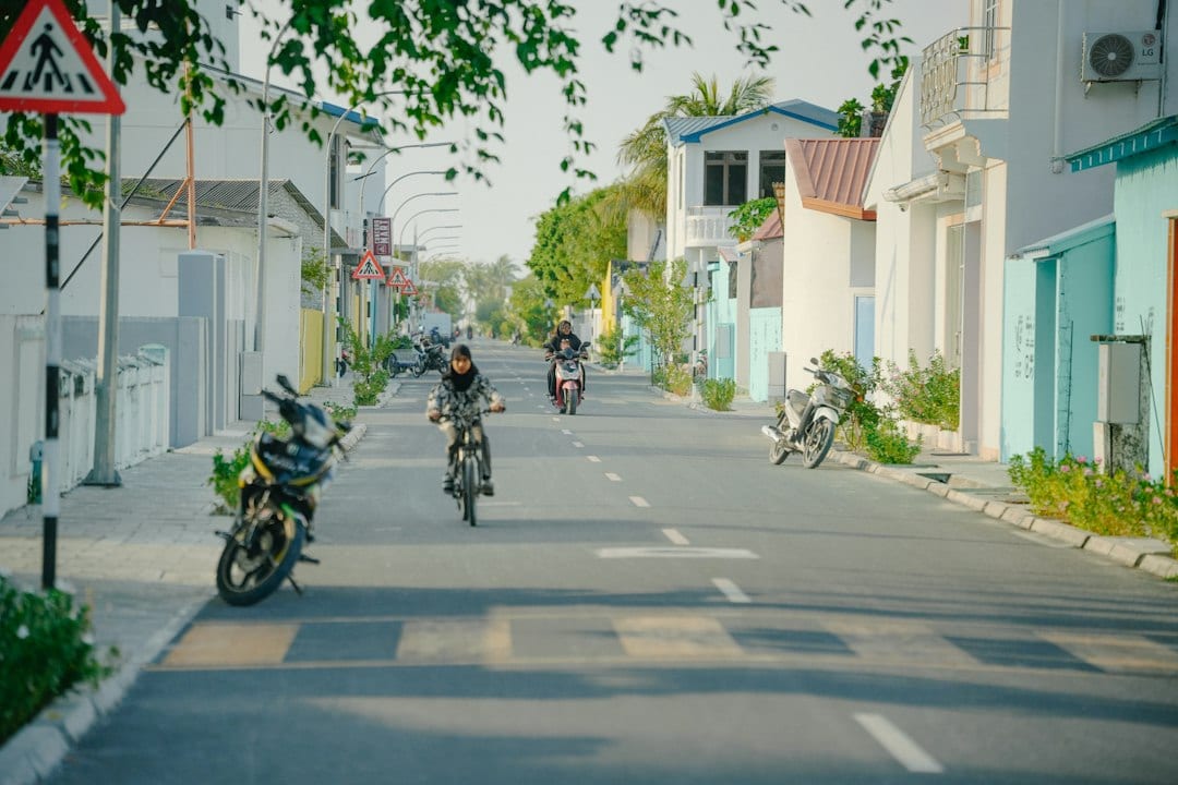 Neighbourhood street in Serangoon with cyclists